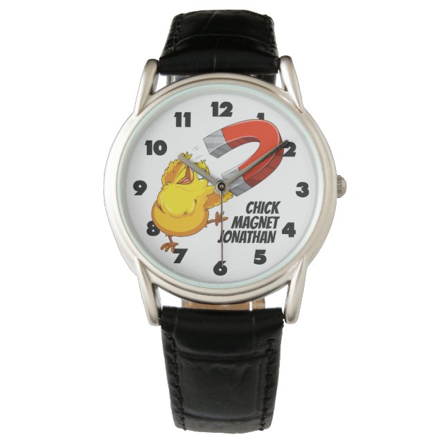 Reloj De Pulsera Nombre personalizado Chick Magnet (Anverso)