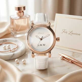 Reloj De Pulsera Nombre personalizado con guión de perla moderna