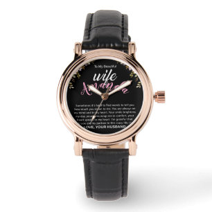 Reloj De Pulsera Nombre personalizado con mensaje rosa rosado para