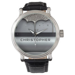 Reloj De Pulsera Nombre personalizado con metal líquido que gotea