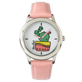 Reloj De Pulsera Nombre personalizado Cute Cactus Niños Watch