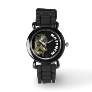 Reloj De Pulsera Nombre personalizado de dinosaurio T-Rex