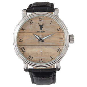 Reloj De Pulsera Nombre personalizado de la madera natural de la ca