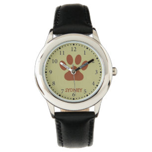 Reloj De Pulsera Nombre personalizado de la pepita de perro marrón