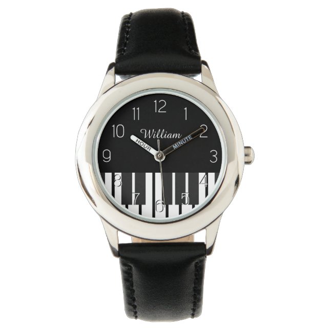 Reloj De Pulsera Nombre personalizado de músico de teclado de piano (Anverso)