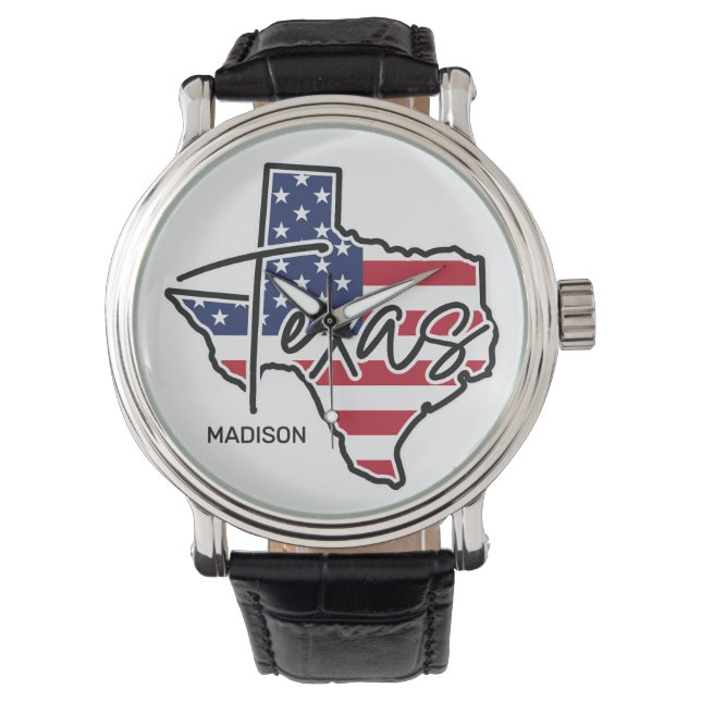 Reloj De Pulsera Nombre personalizado de Texas (Anverso)