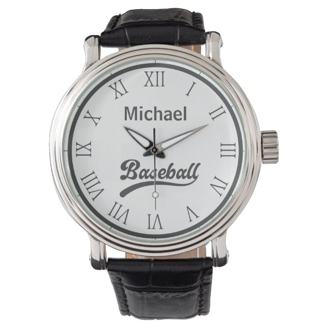 Reloj De Pulsera Nombre personalizado del béisbol (Anverso)