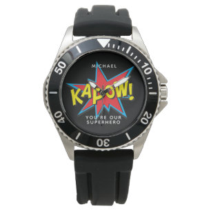 Reloj De Pulsera Nombre personalizado del cómic del superhéroe de