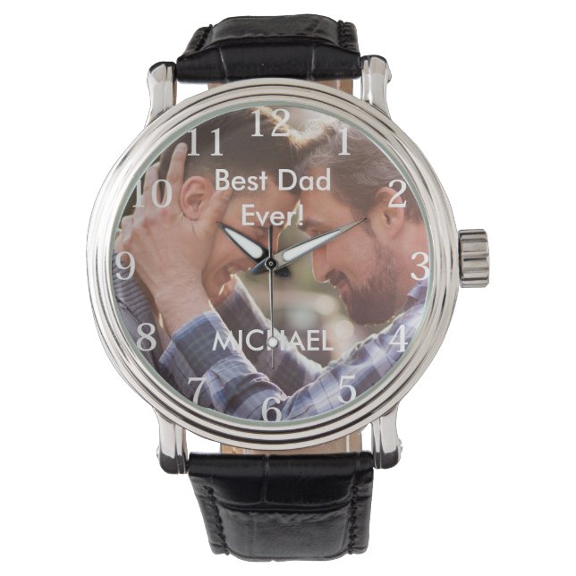 Reloj De Pulsera Nombre personalizado del día del padre (Anverso)