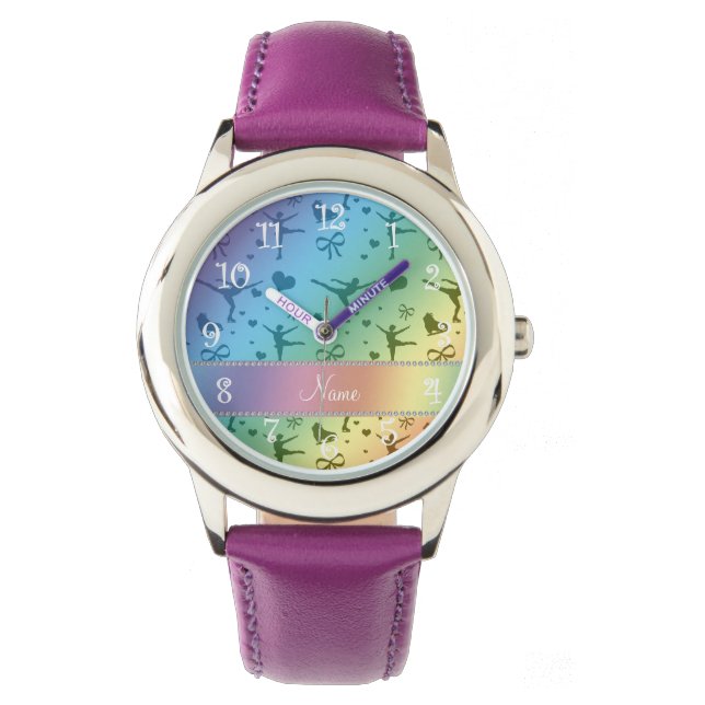 Reloj De Pulsera Nombre personalizado del patinaje artístico sobre  (Anverso)