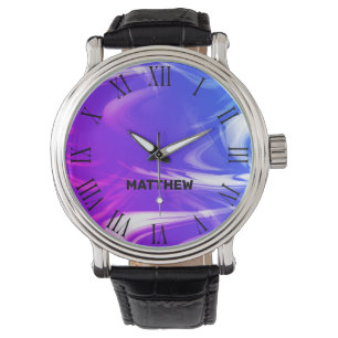 Reloj De Pulsera Nombre personalizado del patrón de marcado de Guay