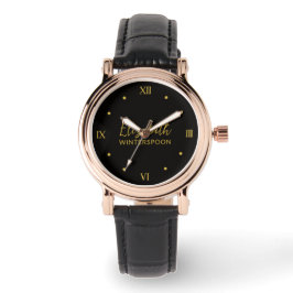 Reloj De Pulsera Nombre Personalizado en Negro Cuervo