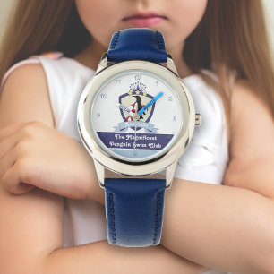 Reloj De Pulsera Nombre personalizado Escudo del club de natación C
