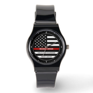 Reloj De Pulsera NOMBRE personalizado FireFighter Thin Red Line Fir