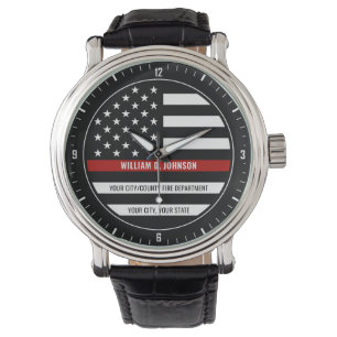 Reloj De Pulsera NOMBRE personalizado FireFighter Thin Red Line Fir