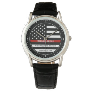 Reloj De Pulsera NOMBRE personalizado FireFighter Thin Red Line Fir