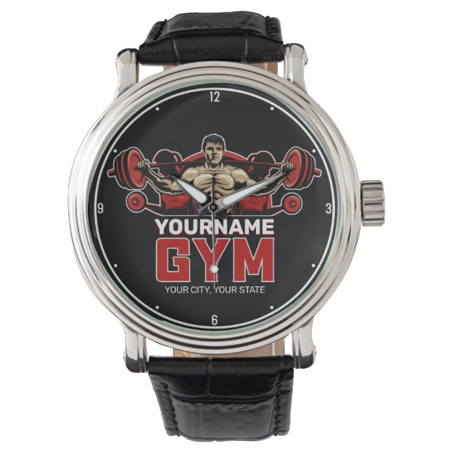 Reloj De Pulsera NOMBRE Personalizado Fitness Home GYM Levantamient (Anverso)