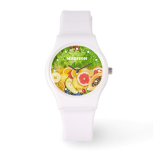 Reloj De Pulsera Nombre personalizado Frutas tropicales