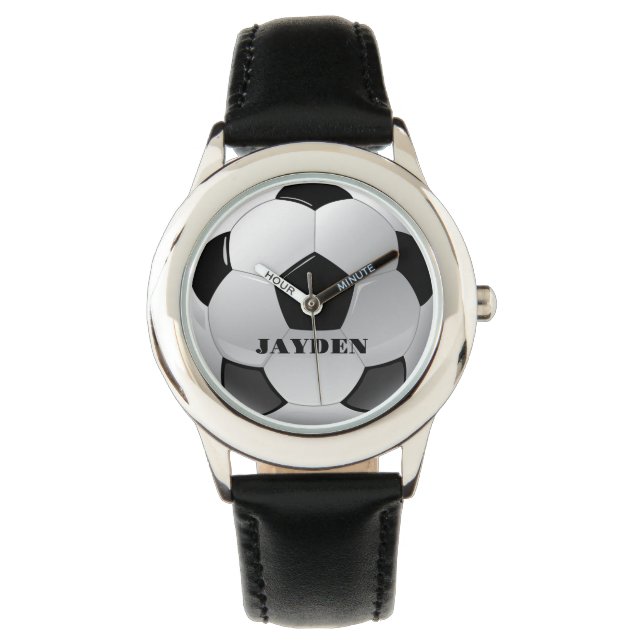 Reloj De Pulsera Nombre personalizado Fútbol Niños personalizados W (Anverso)