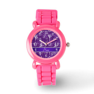 Reloj De Pulsera Nombre personalizado gimnasia de damasco morado
