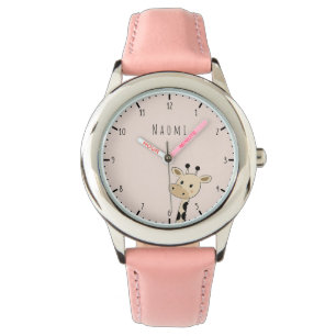 Reloj De Pulsera Nombre personalizado Giraffe Kids