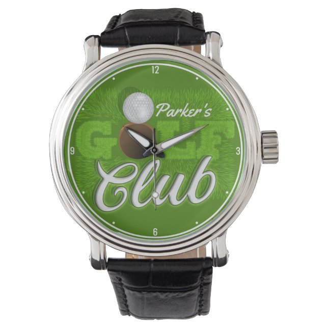 Reloj De Pulsera NOMBRE Personalizado Golf Green Golf Course Club (Anverso)