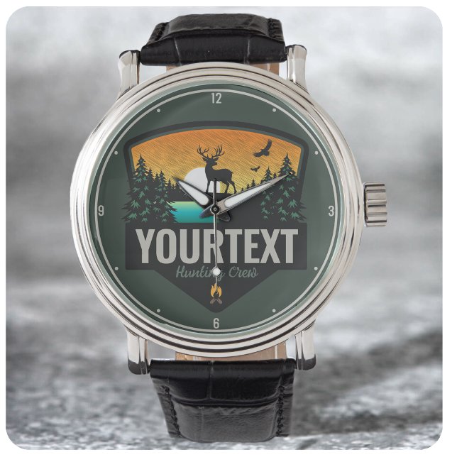 Reloj De Pulsera NOMBRE Personalizado Hunter Wilderness Elk Hunting (Subido por el creador)