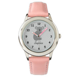 Reloj De Pulsera Nombre personalizado lindo oso koala oso chica ros
