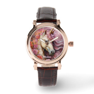 Reloj De Pulsera Nombre personalizado lindo unicornio