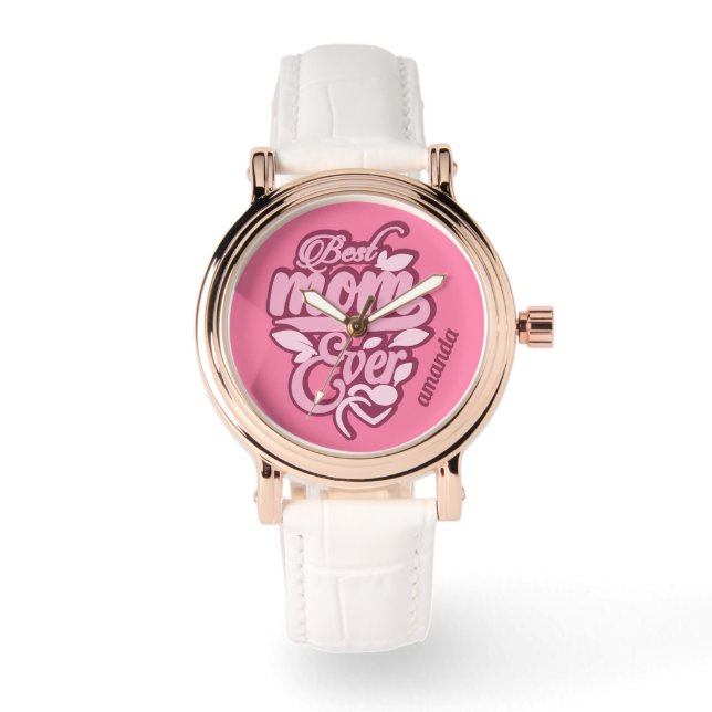 Reloj De Pulsera Nombre personalizado "Mejor Mamá De La Historia" (Anverso)