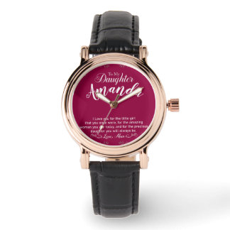 Reloj De Pulsera Nombre personalizado Mensaje de Fuchsia para la hi