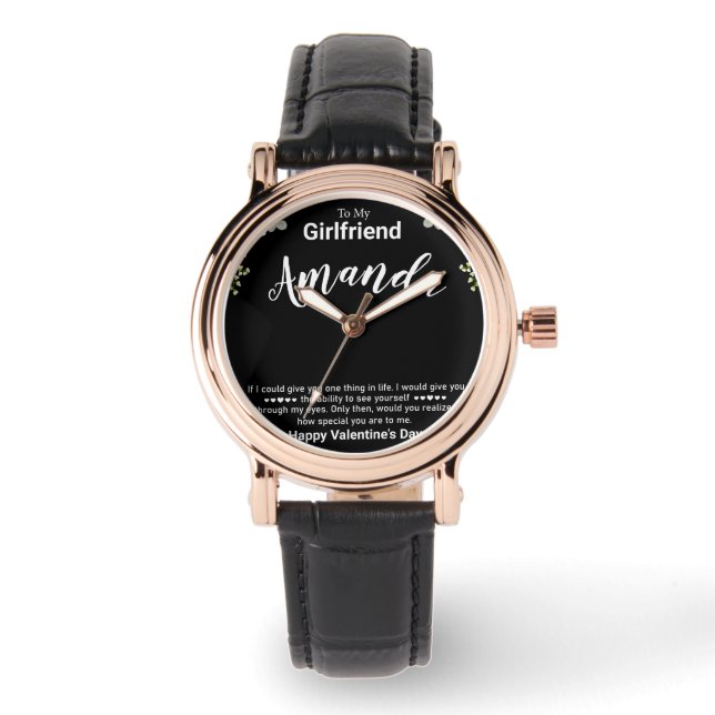 Reloj De Pulsera Nombre personalizado mensaje de San Valentín para  (Anverso)