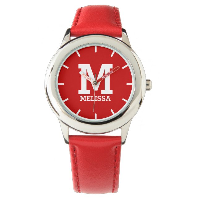 Reloj De Pulsera Nombre personalizado Monogramado negrita Nombre Ch (Anverso)
