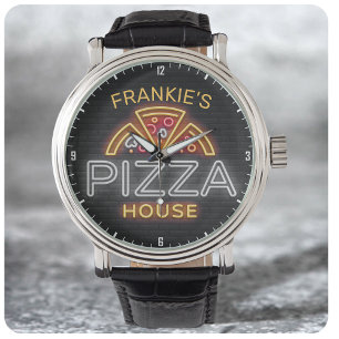 Reloj De Pulsera NOMBRE personalizado Neón Pizzeria Pizza House