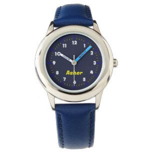 Reloj De Pulsera Nombre personalizado que sorprende a los niños azu