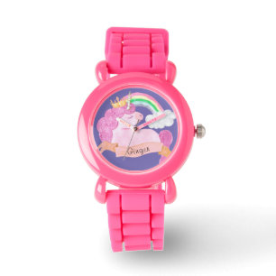 Reloj De Pulsera Nombre personalizado 🌈 Rainbow Unicorn