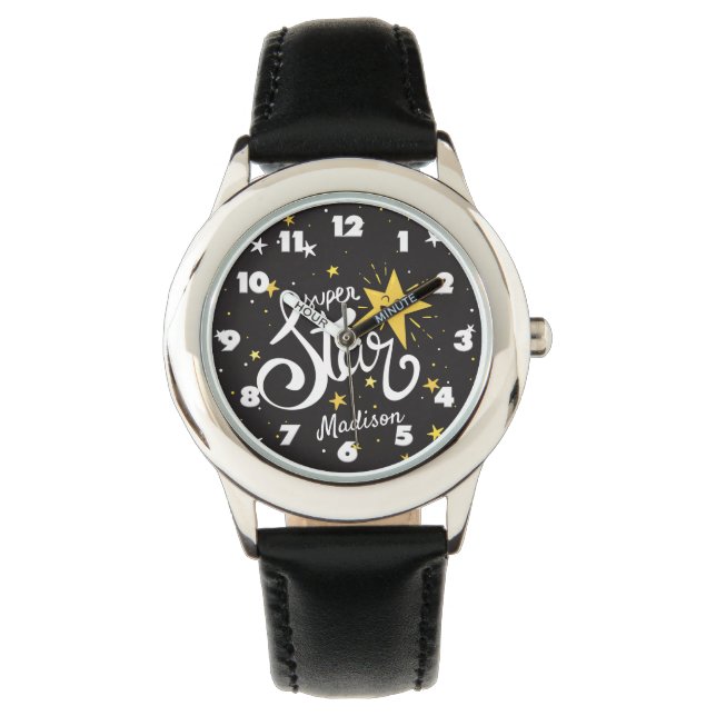 Reloj De Pulsera Nombre personalizado Superestrella (Anverso)