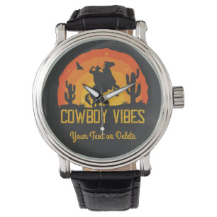 Reloj De Pulsera Nombre personalizado Vibes Cowboy