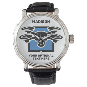 Reloj De Pulsera Nombre personalizado y Drone de texto