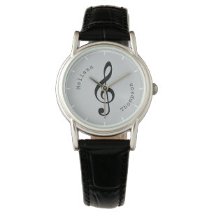 Reloj De Pulsera nombre personalizado y nota musical.