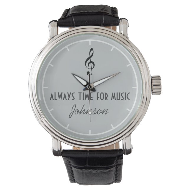 Reloj De Pulsera nombre personalizado y nota musical (Anverso)