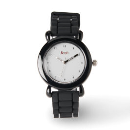 Reloj De Pulsera Nombre simple Gris Negro Oscuro de Niños Rojos