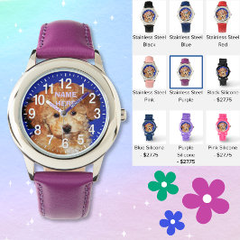 Reloj De Pulsera NOMBRE Y TUS FOTOGRAFÍAS Tiras de cachorro para Ch
