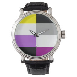Reloj De Pulsera Nonbinary Asexual Dual Pride Flag