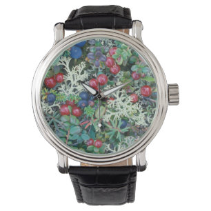 Reloj De Pulsera Norteamérica, EE. UU., Alaska, paisaje, bayas