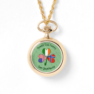 Reloj De Pulsera Noruega Irlanda EE. UU. Bandera de Trébol Personal
