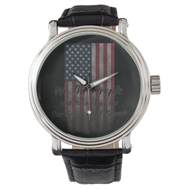 Reloj De Pulsera Nosotros el pueblo Bandera Americana Estados Unido (Anverso)