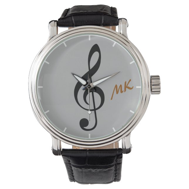 Reloj De Pulsera nota musical de trineo de clef time (Anverso)