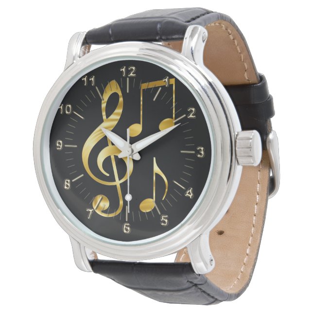 Reloj De Pulsera Notas clave del violín dorado (Angular)
