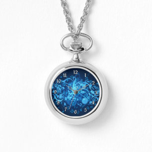 Reloj De Pulsera Notas de la música azul Glow
